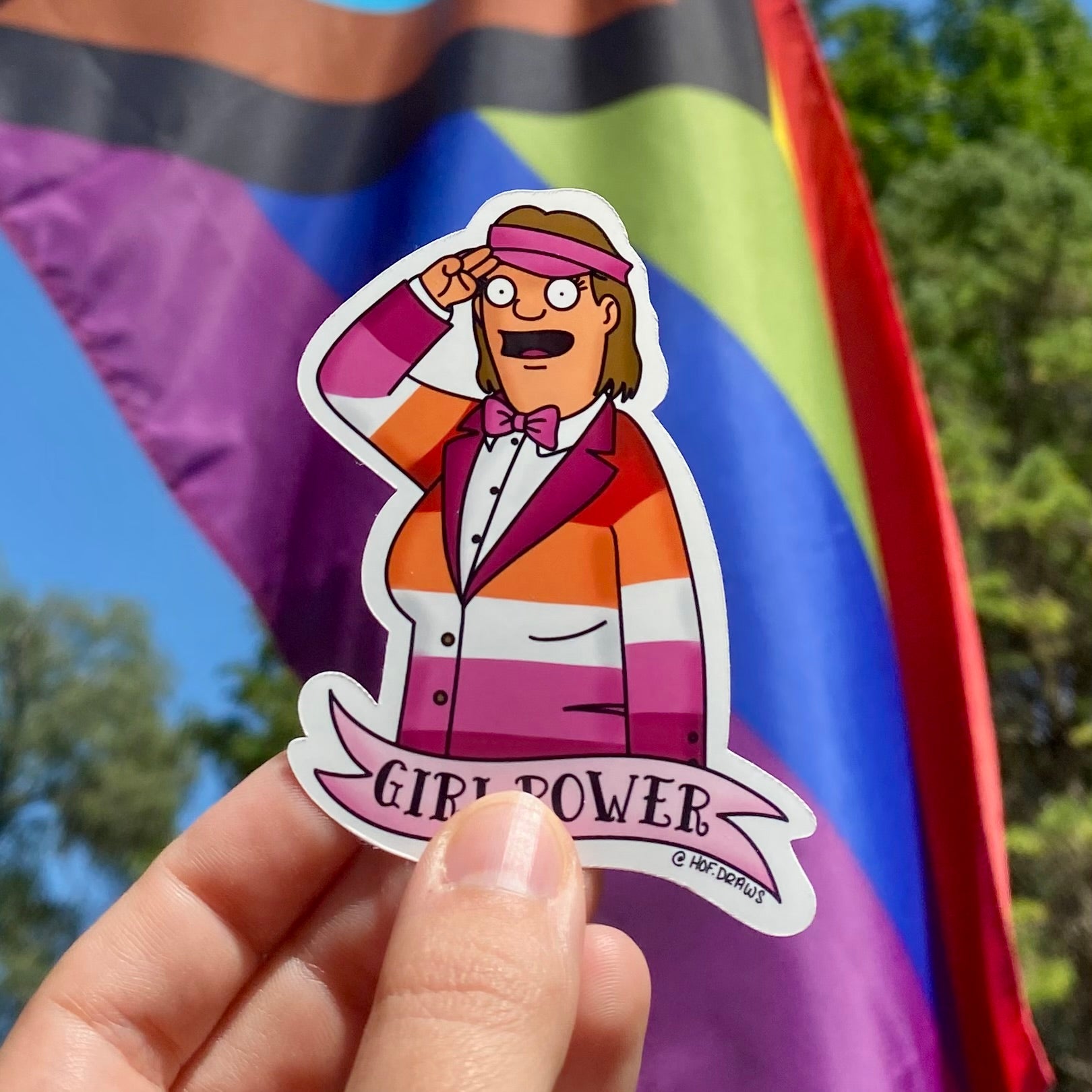 Bob's Burgers Nat Kinkle Lesbian Pride Sticker