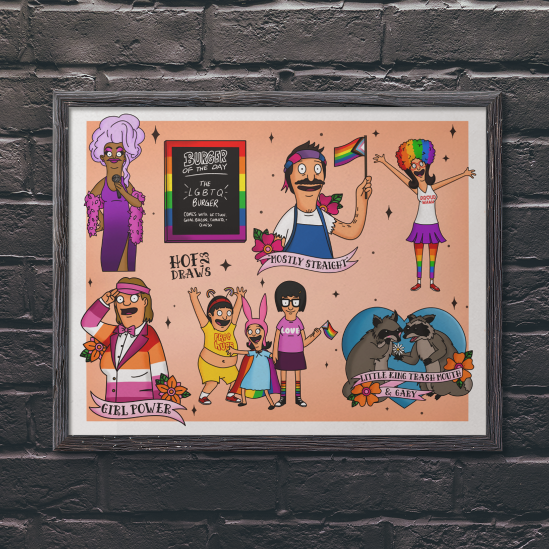 Bob's Burgers Pride Flash Sheet Art Print