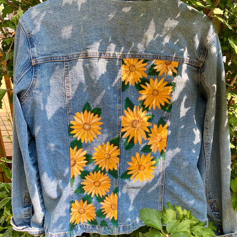 Painted Sunflower Denim Jacket