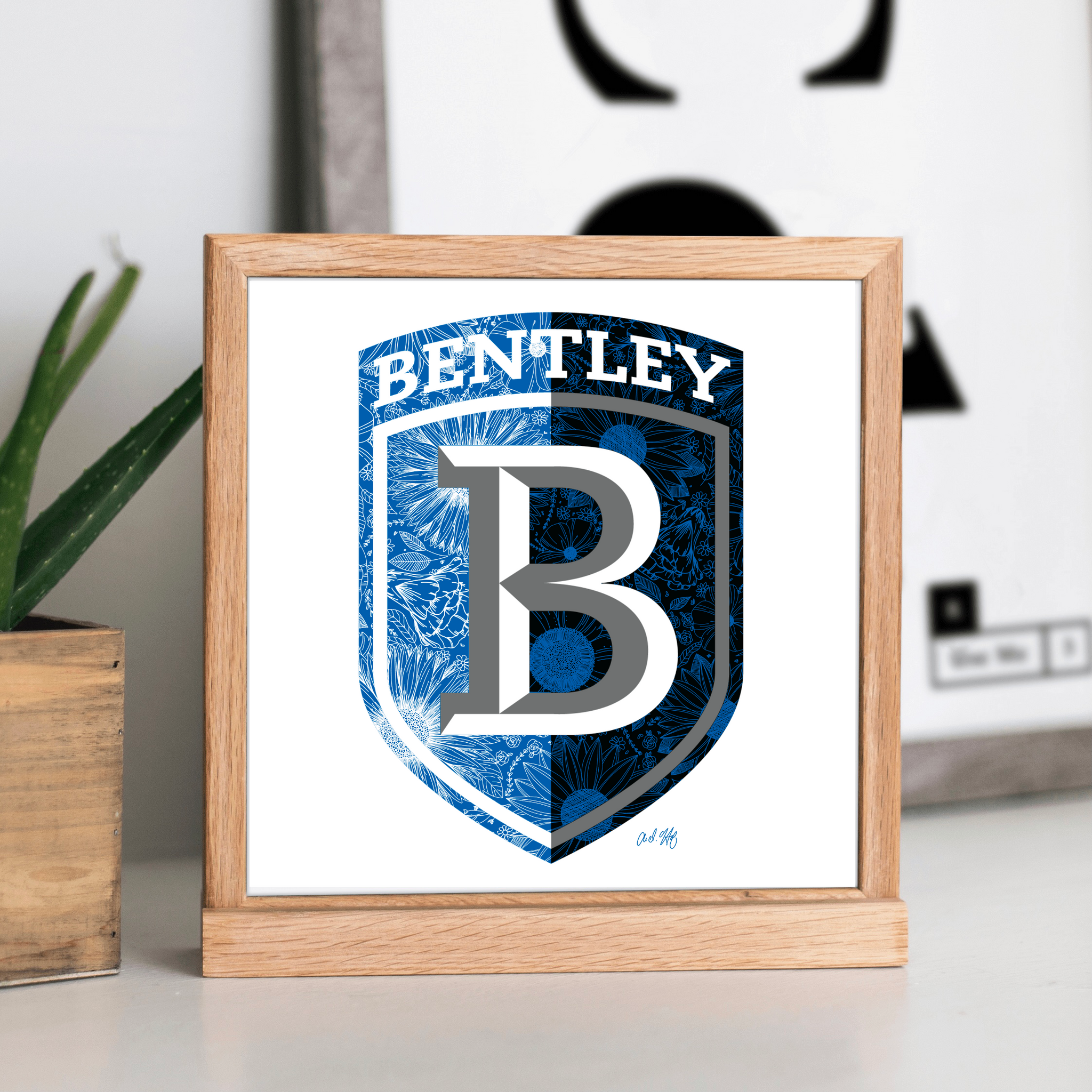 Bentley University Floral College Print