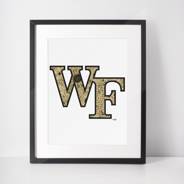 Wake Forest Floral College Print