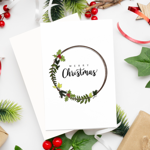 Christmas Wreath Holiday Card
