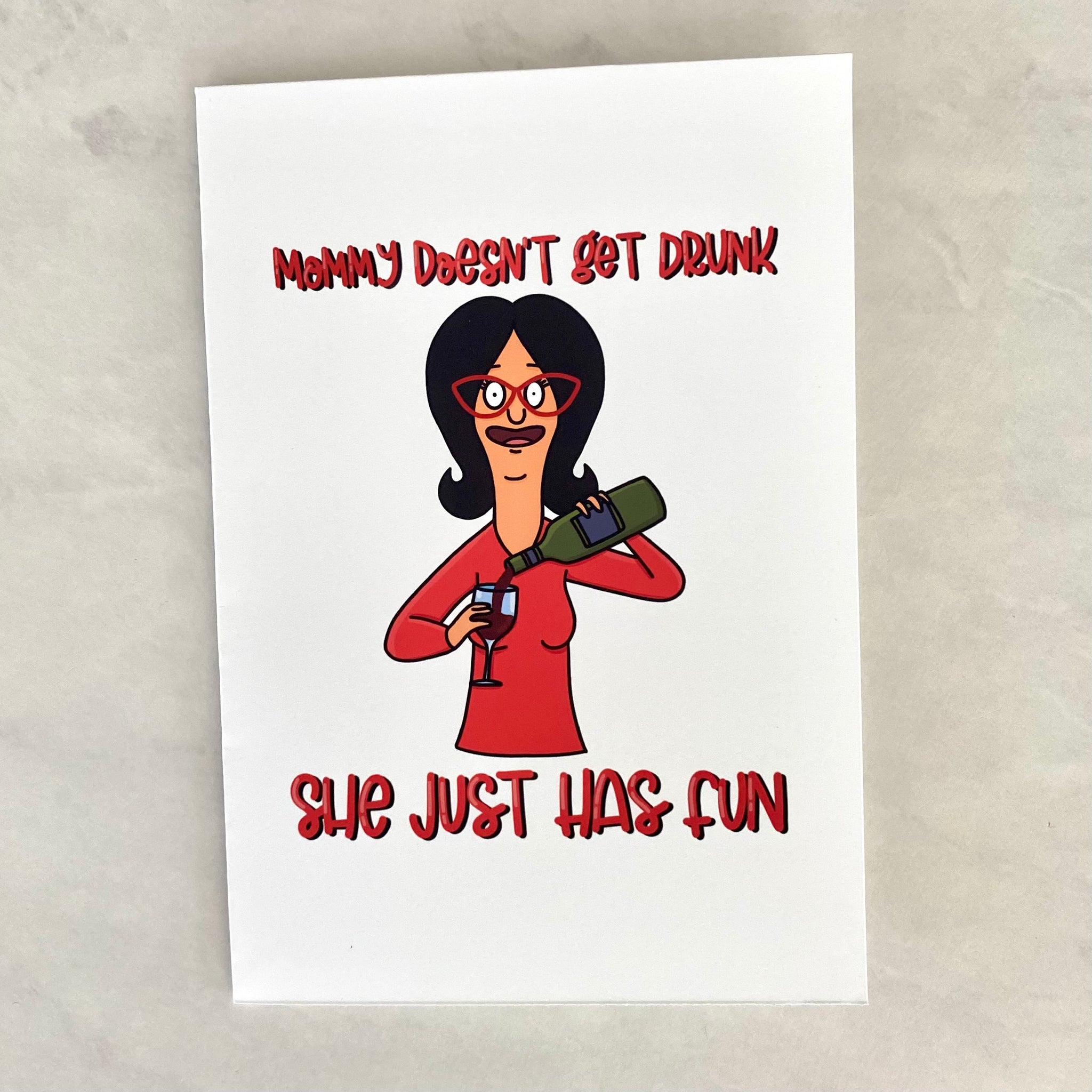 Linda Belcher Greeting Card | Wine Mom